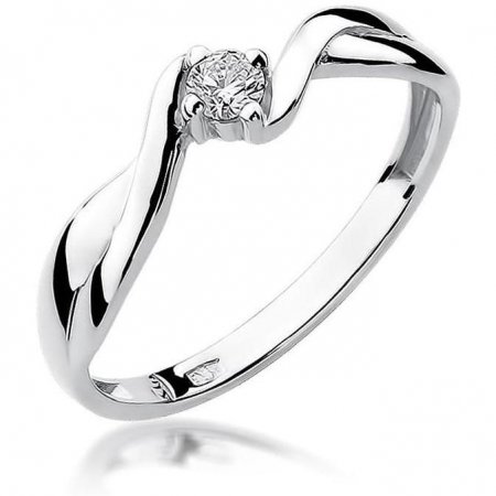 Harf Pierścionek z białego złota z diamentem 0,08 ct, próba 375 B0416-PI-00-DIW-02-OK