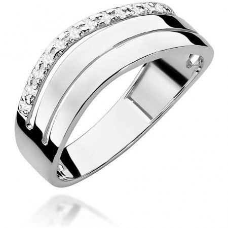Harf Pierścionek z białego złota próby 375 z diamentami B0428-PI-00-DIW-02-00