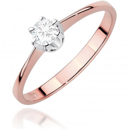 Harf Pierścionek z różowego złota z diamentem 0,20 ct, próba 585 B0440-PI-AUR-DIW-08-OK