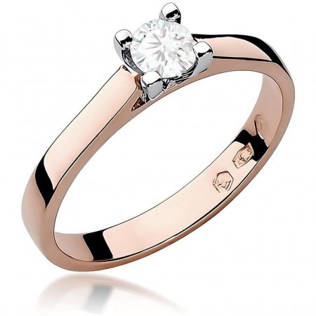 Harf Pierścionek z różowego złota z diamentem 0,25 ct, próba 585 B0442-PI-AUR-DIW-12-OK