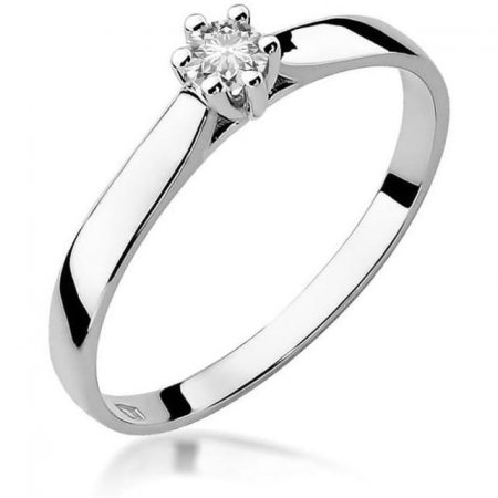 Harf Pierścionek z białego złota z diamentem 0,12 ct, próba 585 B0444-PI-AUB-DIW-08-OK