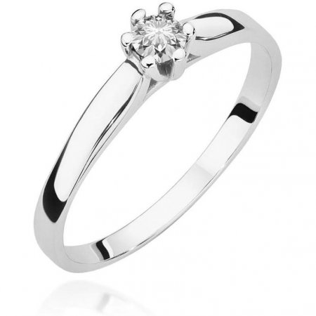 Harf Pierścionek z białego złota z diamentem 0,15 ct, próba 585 B0444-PI-AUB-DIW-10-OK