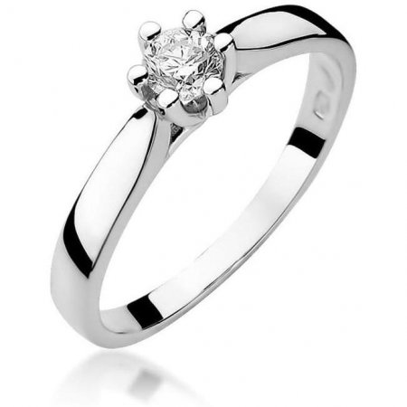 Harf Pierścionek z białego złota próby 585 z diamentem 0,23 ct B0444-PI-AUB-DIW-16-OK