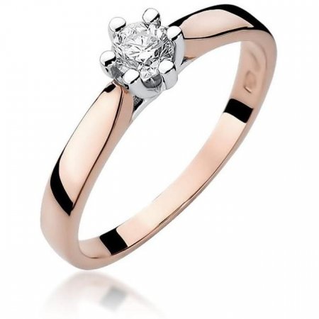 Harf Pierścionek z różowego złota z diamentem 0,30 ct, próba 585 B0444-PI-AUR-DIW-20-OK