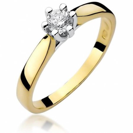 Harf Pierścionek z żółtego złota próby 585 z diamentem 0,23 ct B0444-PI-AUZ-DIW-16-OK