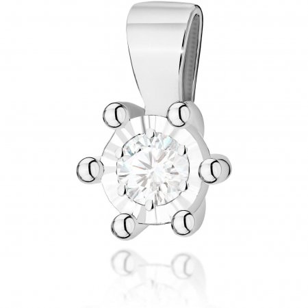 Harf Zawieszka z białego złota próby 585 z diamentem 0,08 ct B0444-ZA-AUB-DIW-02-OK
