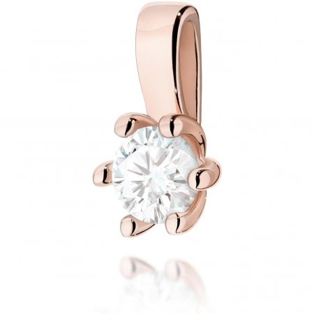 Harf Zawieszka z różowego złota próby 585 z diamentem 0,15 ct B0444-ZA-AUR-DIW-08-OK