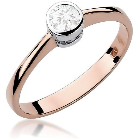 Harf Pierścionek z różowego złota próby 585 z diamentem laboratoryjnym 0,25 ct B0448-PI-AUR-LDW-06-OK
