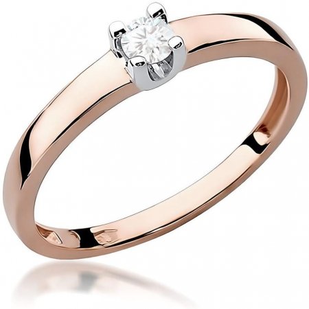 Harf Pierścionek z różowego złota z diamentem 0,10 ct, próba 585 B0450-PI-AUR-DIW-04-OK