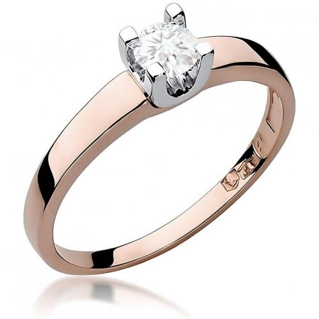Harf Pierścionek z różowego złota z diamentem 0,25 ct, próba 585 B0450-PI-AUR-DIW-08-OK