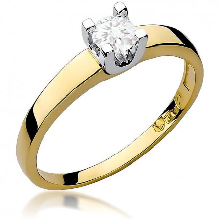 Harf Stylowy zaręczynowy złoty pierścionek z diamentem laboratoryjnym 0,25 ct B0450-PI-AUZ-LDW-08-OK