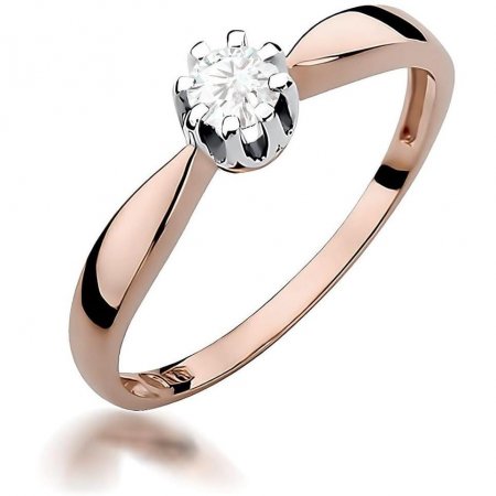 Harf Pierścionek z różowego złota z diamentem 0,20 ct, próba 585 B0456-PI-AUR-DIW-06-OK
