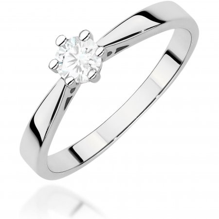 Harf Pierścionek z białego złota próby 375 z diamentem 0,30 ct B0458-PI-00-DIW-14-OK