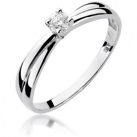 Harf Pierścionek z białego złota próby 375 z diamentem 0,10 ct B0460-PI-00-DIW-04-OK