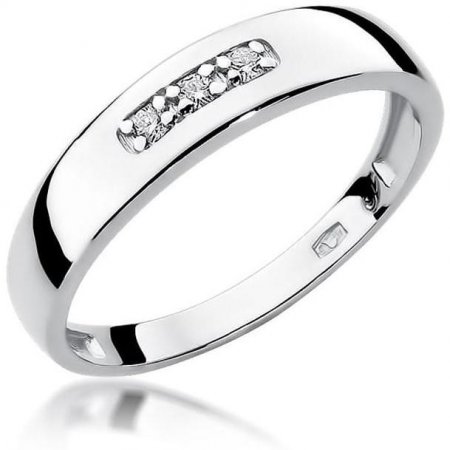 Harf Pierścionek z białego złota z diamentami, próba 375 B0470-PI-00-DIW-02-00