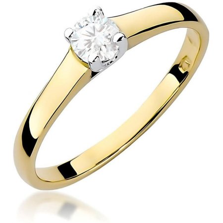 Harf Pierścionek z żółtego złota próby 375 z diamentem laboratoryjnym 0,20 ct B0478-PI-00-LDW-02-OK