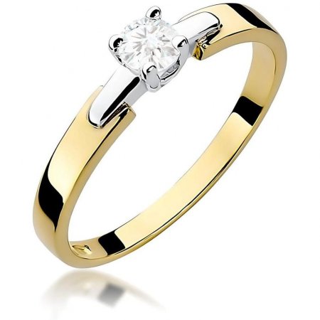 Harf Pierścionek z żółtego złota próby 375 z diamentem laboratoryjnym 0,20 ct B0482-PI-00-LDW-06-OK