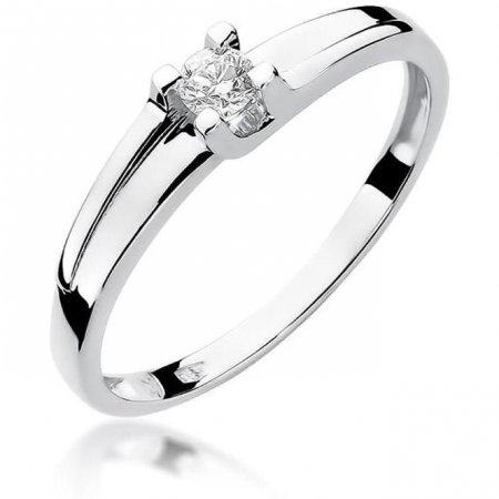 Harf Pierścionek z białego złota próby 375 z diamentem 0,12 ct B0492-PI-00-DIW-02-OK