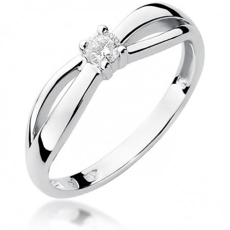 Harf Pierścionek z białego złota próby 375 z diamentem 0,10 ct B0496-PI-00-DIW-02-OK