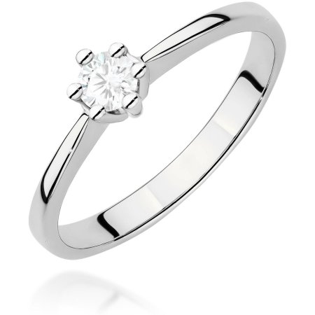 Harf Pierścionek z białego złota próby 375 z diamentem 0,15 ct B0512-PI-00-DIW-02-OK