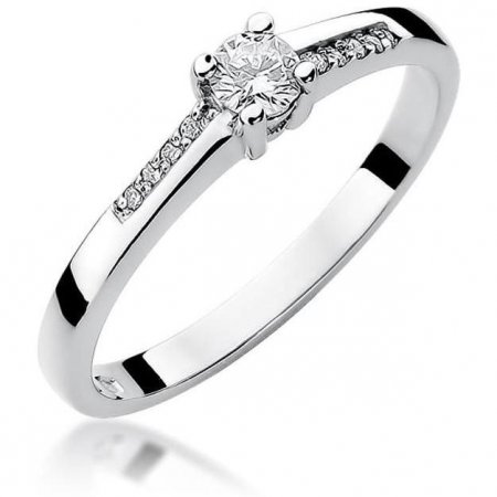 Harf Pierścionek z białego złota z diamentem 0,15 ct, próba 375 B0516-PI-00-DIW-02-OK