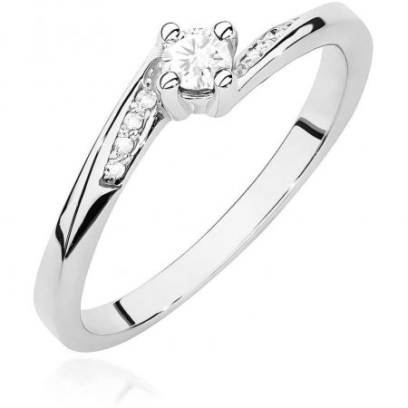 Harf Pierścionek z białego złota próby 375 z diamentem 0,10 ct B0524-PI-00-DIW-02-OK