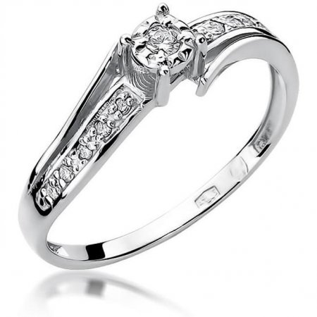 Harf Pierścionek z białego złota z diamentem 0,05 ct, próba 375 B0538-PI-00-DIW-02-OK