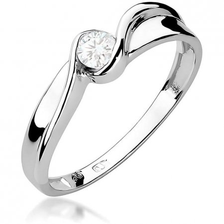 Harf Pierścionek z białego złota próby 375 z diamentem laboratoryjnym 0,15 ct B0556-PI-00-LDW-02-OK