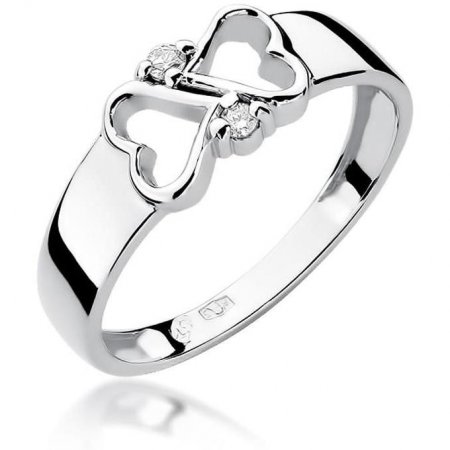 Harf Pierścionek z białego złota z diamentami, próba 375 B0572-PI-00-DIW-02-00