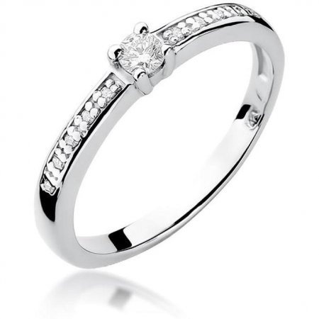 Harf Pierścionek z białego złota z diamentem 0,08 ct, próba 375 B0576-PI-00-DIW-02-OK