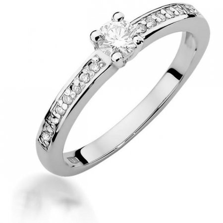Harf Pierścionek z białego złota z diamentem 0,20 ct, próba 375 B0576-PI-00-DIW-04-OK