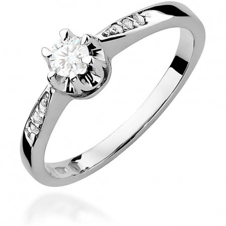 Harf Pierścionek z białego złota próby 375 z diamentem 0,23 ct B0582-PI-00-DIW-04-OK