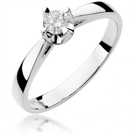 Biżuteria Harf B0586-PI-00-DIW-02-OK Pierścionek z białego złota z diamentem 0,20 ct, próba 375