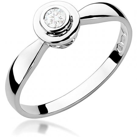 Harf Pierścionek z białego złota próby 375 z diamentem 0,10 ct B0588-PI-00-DIW-02-OK