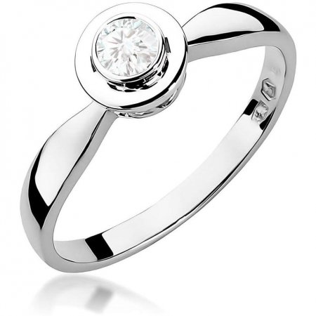 Harf Pierścionek z białego złota z diamentem 0,15 ct, próba 375 B0588-PI-00-DIW-04-OK