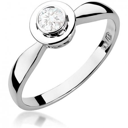 Harf Pierścionek z białego złota próby 375 z diamentem 0,20 ct B0588-PI-00-DIW-06-OK