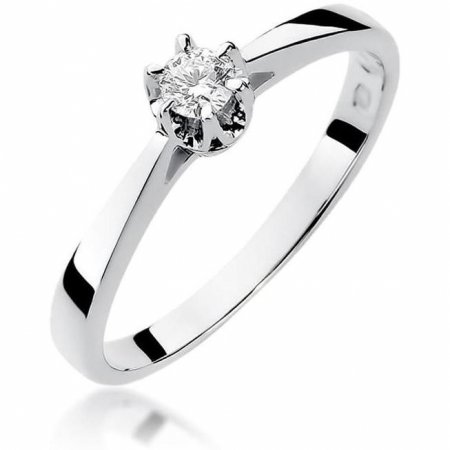 Harf Pierścionek z białego złota z diamentem 0,12 ct, próba 375 B0590-PI-00-DIW-02-OK