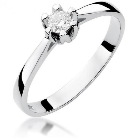 Harf Pierścionek z białego złota z diamentem 0,12 ct, próba 375 B0598-PI-00-DIW-02-OK