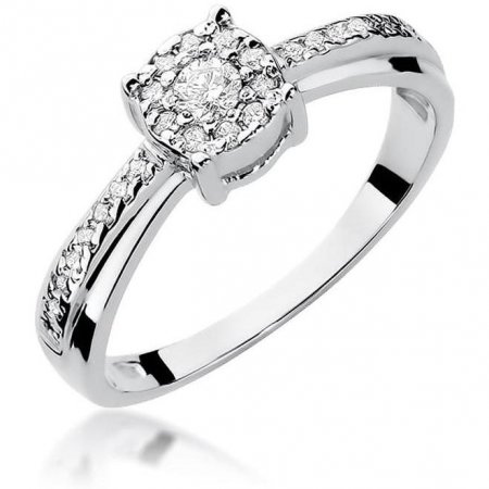 Harf Pierścionek z białego złota próby 375 z diamentem 0,08 ct B0604-PI-00-DIW-02-OK