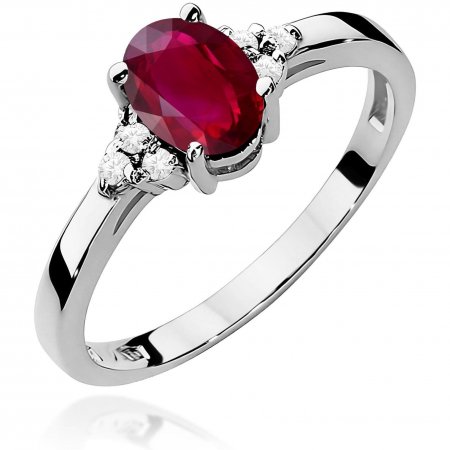 Harf Pierścionek z białego złota próby 375 z rubinem 1,00 ct B0616-PI-00-RUR-02-OW