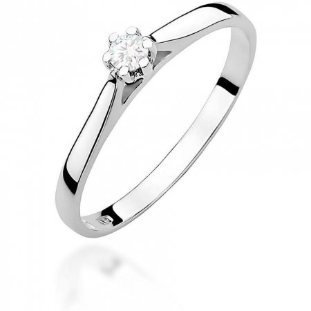 Harf Pierścionek z białego złota próby 375 z diamentem 0,10 ct B0622-PI-00-DIW-04-OK