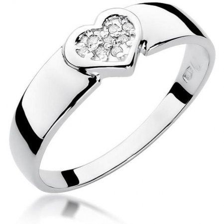 Harf Pierścionek z białego złota z diamentami, próba 375 B0628-PI-00-DIW-02-00