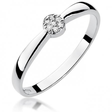 Harf Pierścionek z białego złota z diamentem, próba 375 B0644-PI-00-DIW-02-00