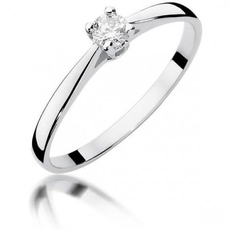 Harf Pierścionek z białego złota próby 375 z diamentem 0,15 ct B0670-PI-00-DIW-02-OK