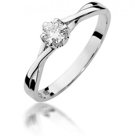 Harf Pierścionek z białego złota próby 375 z diamentem 0,20 ct B0680-PI-00-DIW-10-OK