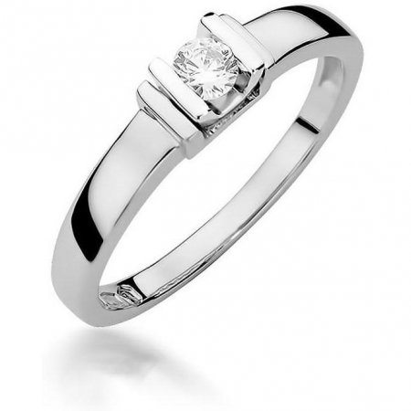 Harf Pierścionek z białego złota próby 375 z diamentem 0,10 ct B0686-PI-00-DIW-02-OK