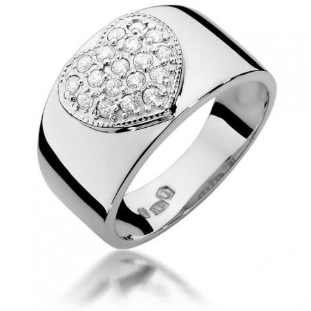 Harf Pierścionek z białego złota z diamentami, próba 375 B0704-PI-00-DIW-02-00