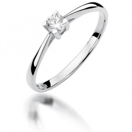 Harf Pierścionek z białego złota z diamentem 0,15 ct, próba 375 B0734-PI-00-DIW-02-OK