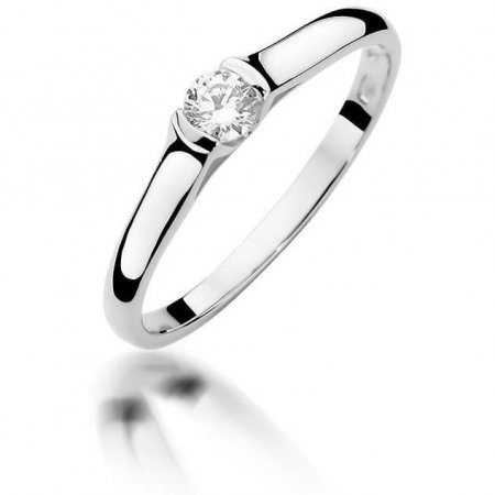 Harf Pierścionek z białego złota próby 375 z diamentem 0,15 ct B0738-PI-00-DIW-02-OK