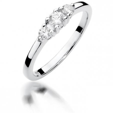 Harf Pierścionek z białego złota próby 375 z diamentem 0,15 ct B0754-PI-00-DIW-02-OK